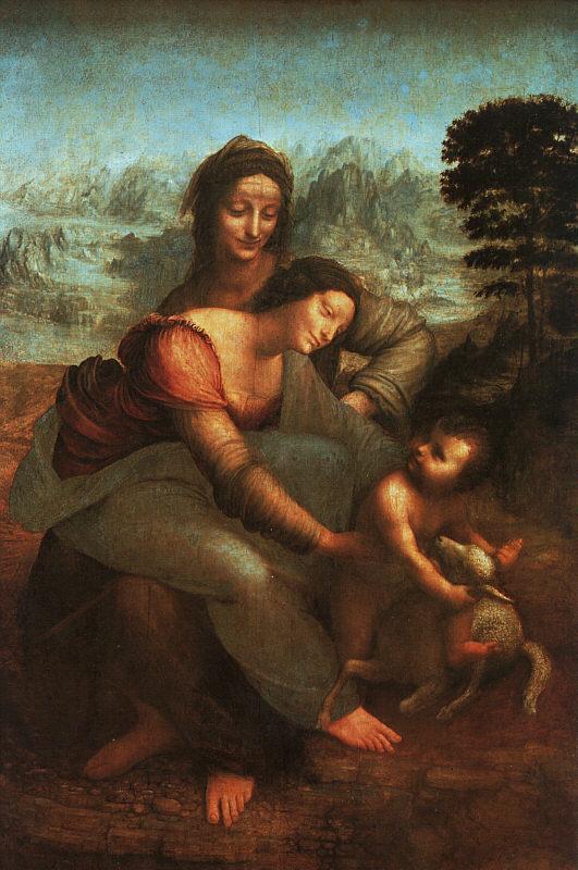  Leonardo  Da Vinci Virgin and Child with St Anne Germany oil painting art
